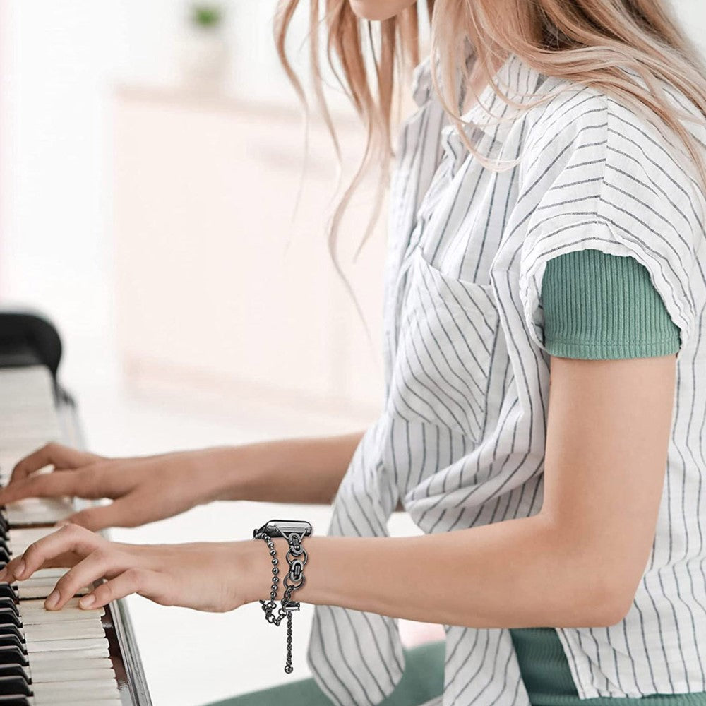 Meget holdbart Universal Apple Metal Urrem - Sort#serie_1