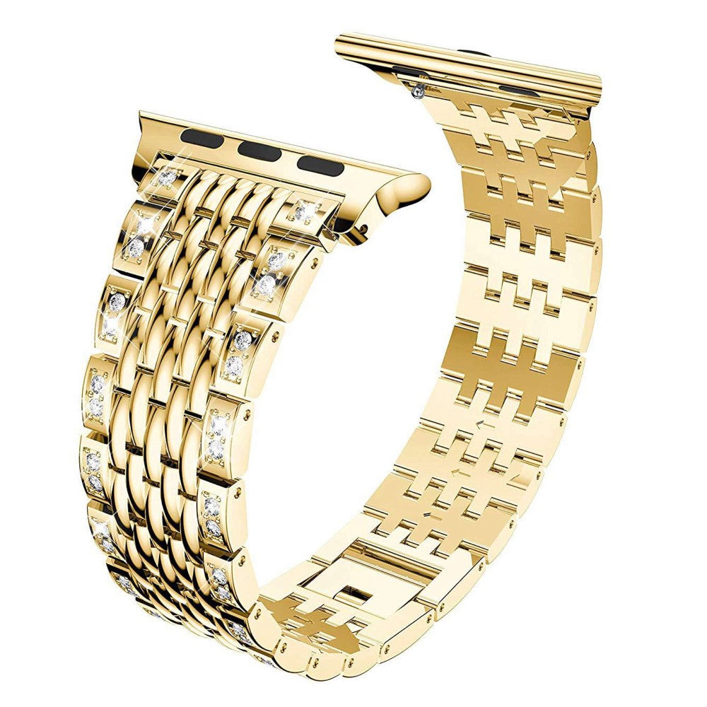 Vildt kønt Universal Apple Metal og Rhinsten Rem - Guld#serie_4