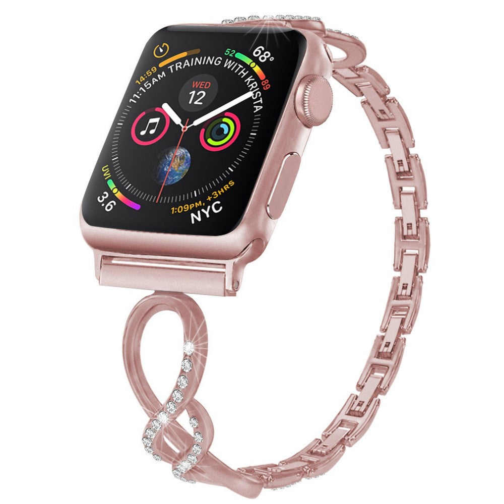 Helt vildt pænt Universal Apple Metal og Rhinsten Rem - Pink#serie_1