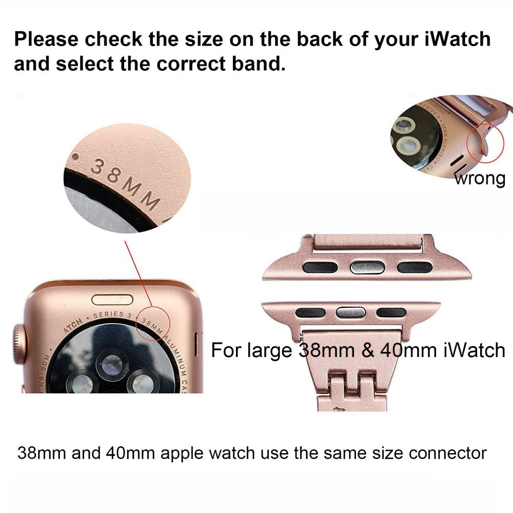 Helt vildt pænt Universal Apple Metal og Rhinsten Rem - Sort#serie_3