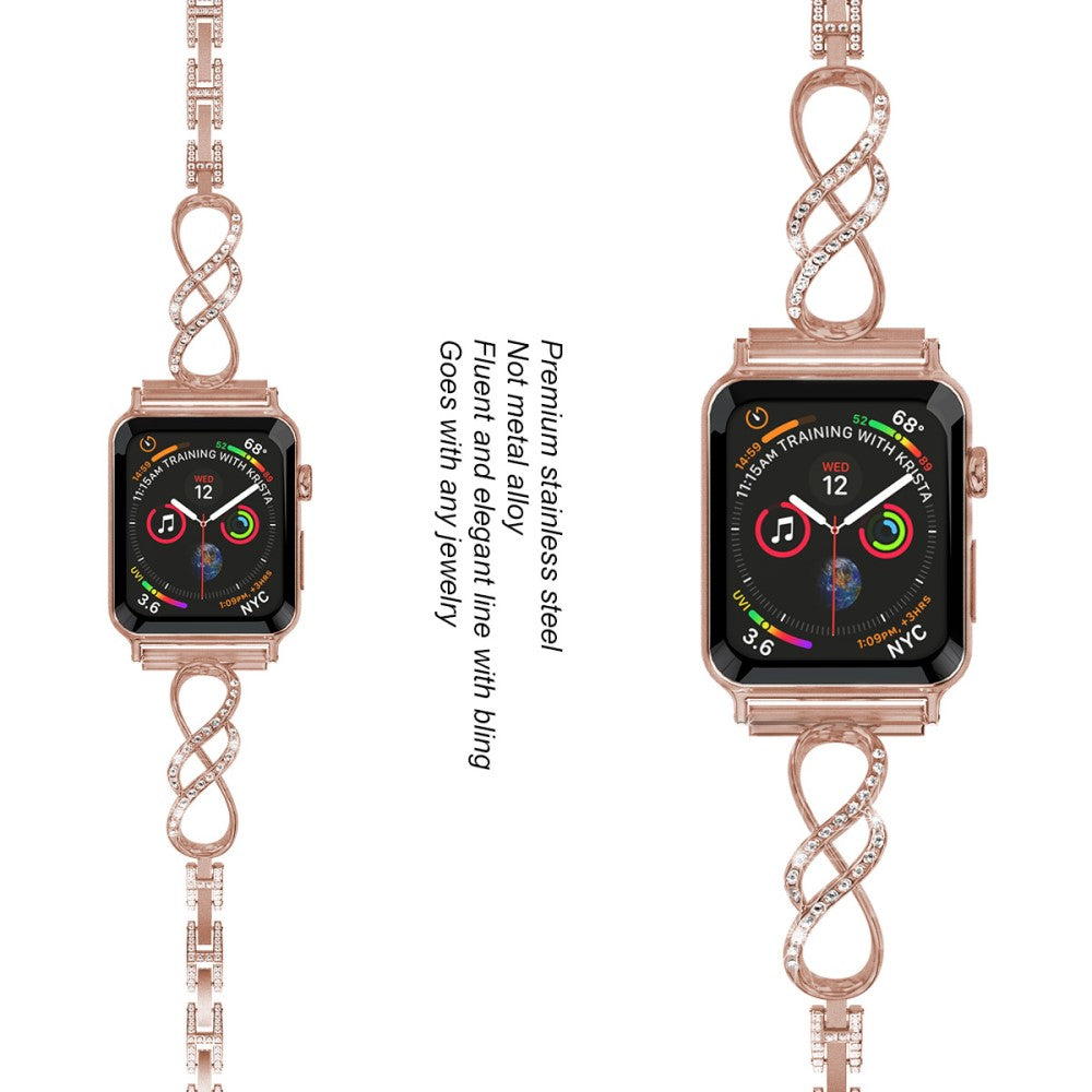 Helt vildt pænt Universal Apple Metal og Rhinsten Rem - Pink#serie_4