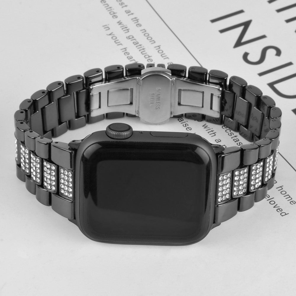 Helt vildt slidstærk Universal Apple Metal og Rhinsten Rem - Sort#serie_3