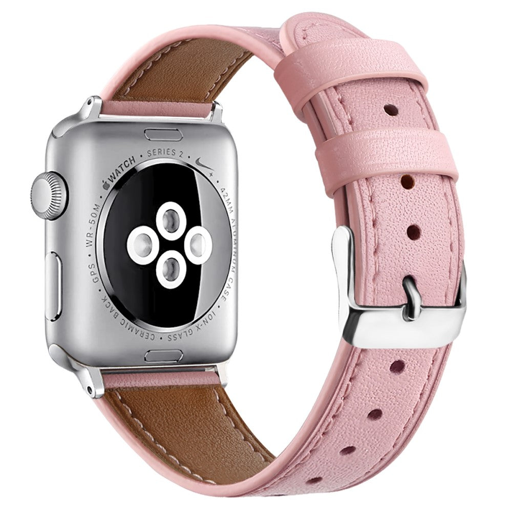 Supercool Apple Watch Series 7 45mm รgte lรฆder Rem - Pink#serie_1
