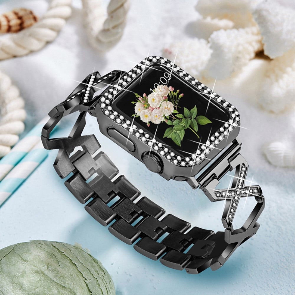 Apple Watch Series 7 45mm Metal Cover med Rem - Sort#serie_2