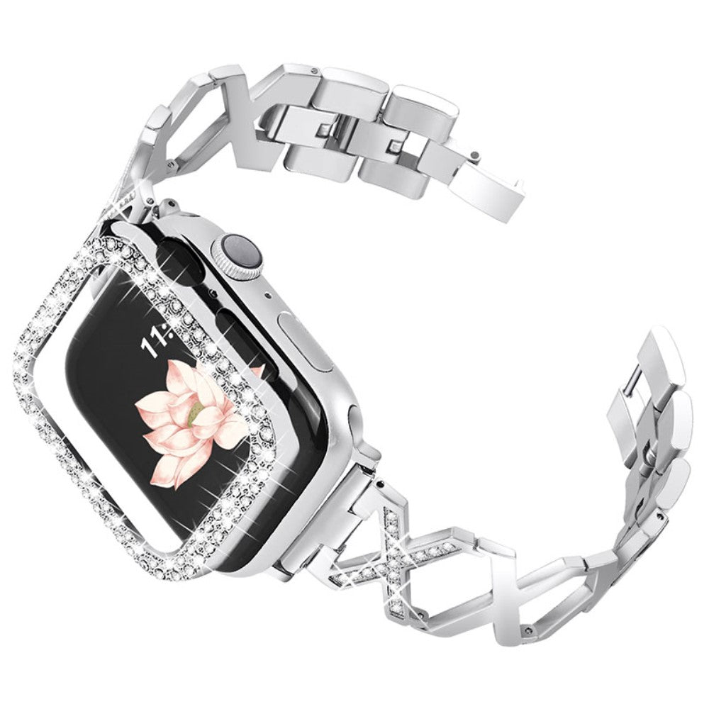 Apple Watch Series 7 45mm Metal Cover med Rem - Sรธlv#serie_081