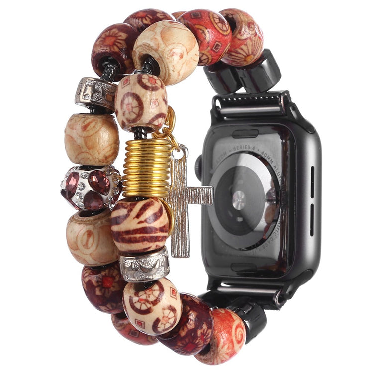 Slidstærk Apple Watch Series 7 45mm Metal og Rhinsten Rem - Brun#serie_10