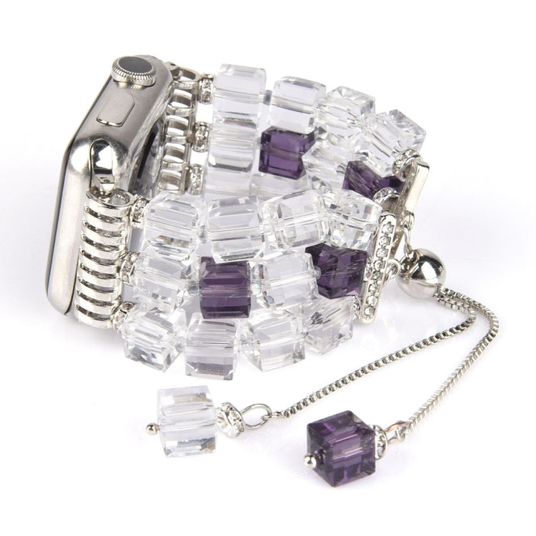 Super elegant Apple Watch Series 7 45mm Rhinsten Rem - Gennemsigtig#serie_2