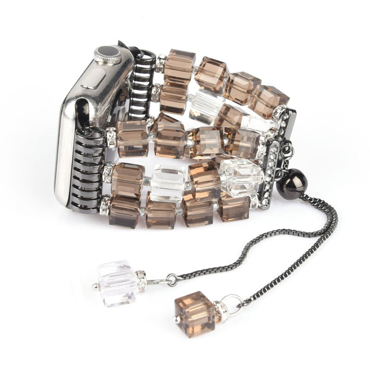 Super elegant Apple Watch Series 7 45mm Rhinsten Rem - Sølv#serie_3