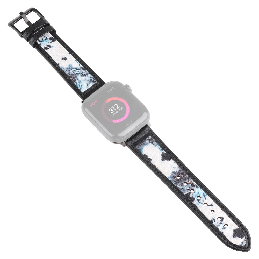 Vildt sejt Apple Watch Series 7 45mm รgte lรฆder Rem - Blรฅ#serie_1