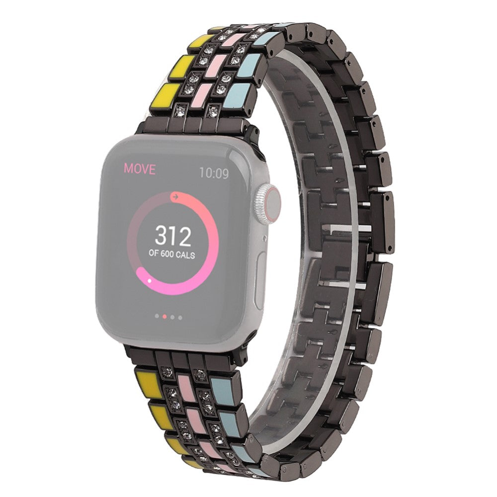 Meget kรธnt Apple Watch Series 7 45mm Metal og Rhinsten Rem - Flerfarvet#serie_1