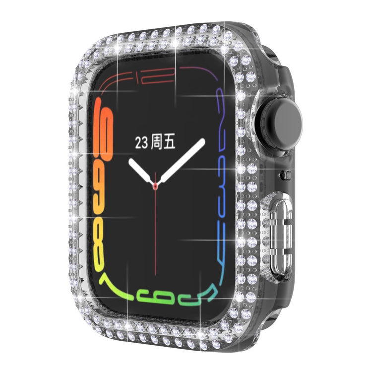 Apple Watch Series 7 45mm  Plastik og Rhinsten Bumper  - Gennemsigtig#serie_4