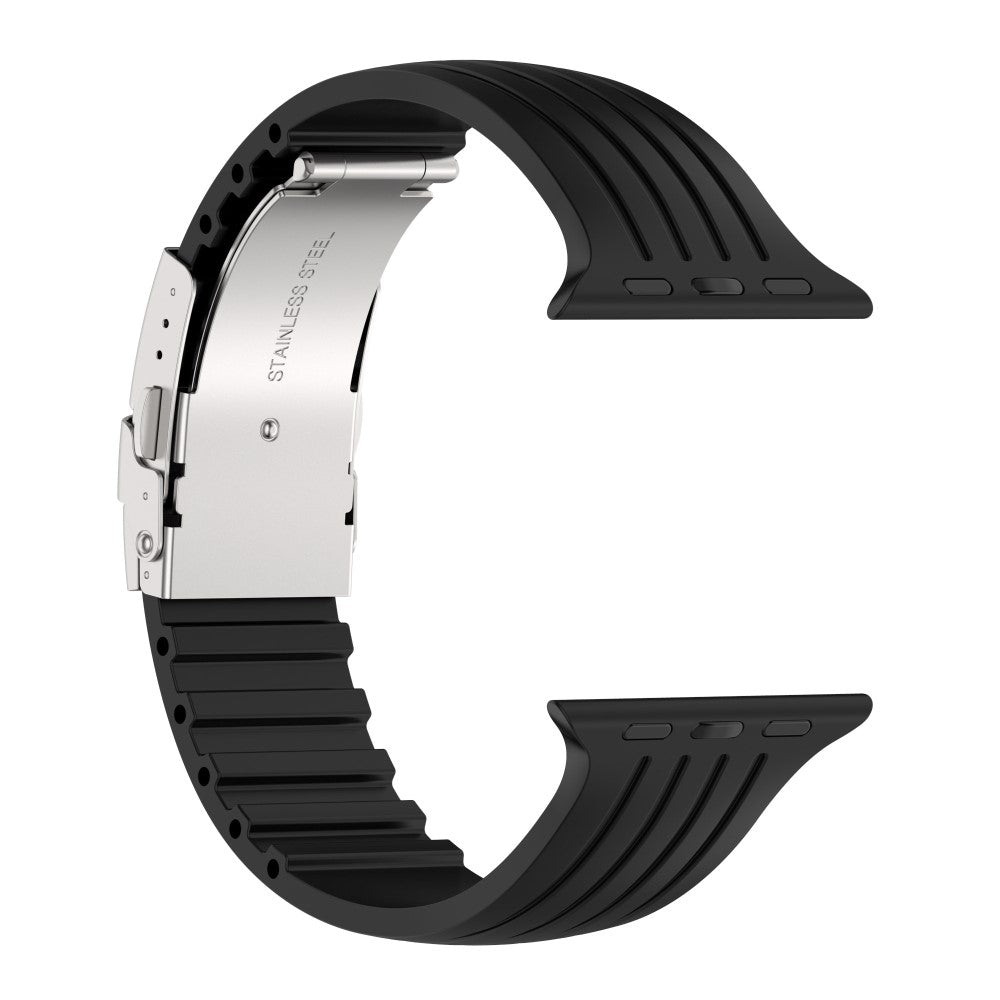 Helt vildt slidstรฆrk Apple Watch Series 7 45mm Silikone Rem - Sort#serie_1