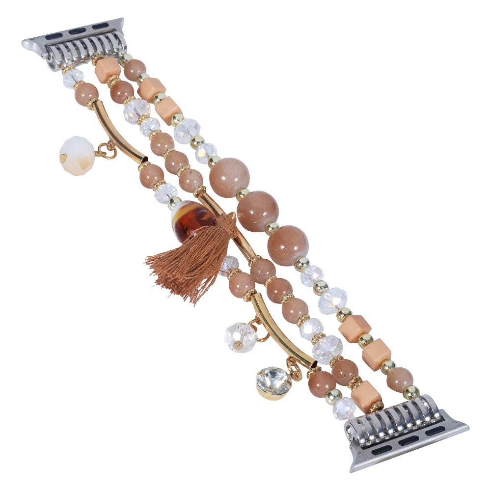 Meget hรฅrdfรธr Apple Watch Series 7 45mm Rhinsten Rem - Brun#serie_1