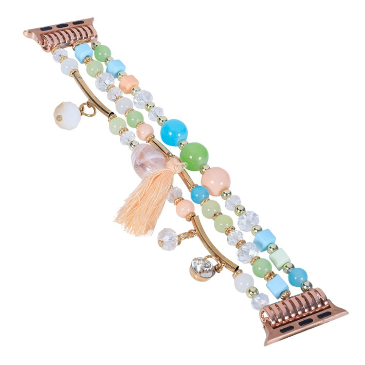 Meget hårdfør Apple Watch Series 7 45mm Rhinsten Rem - Pink#serie_7