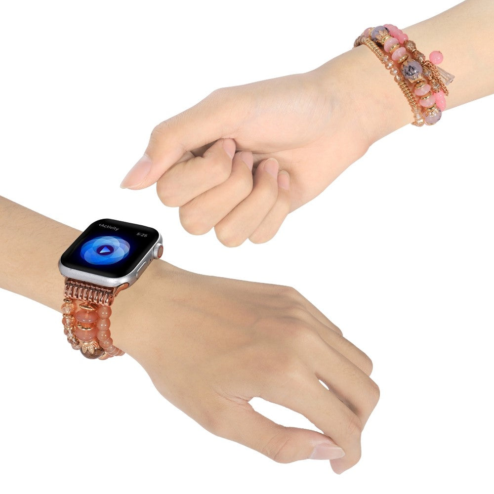 Vildt skรธn Apple Watch Series 7 45mm Rhinsten Rem - Brun#serie_1