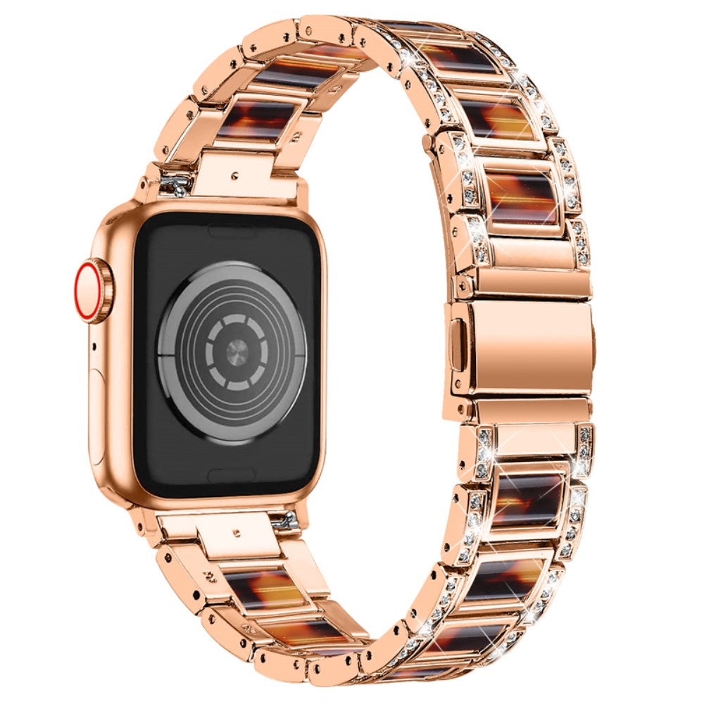 Mega sejt Apple Watch Series 7 45mm Metal og Rhinsten Rem - Pink#serie_11