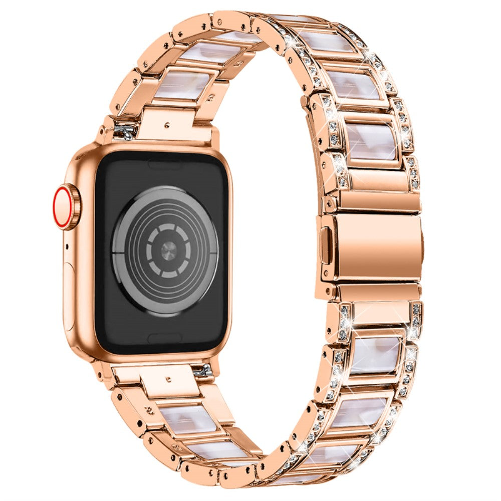 Mega sejt Apple Watch Series 7 45mm Metal og Rhinsten Rem - Pink#serie_12
