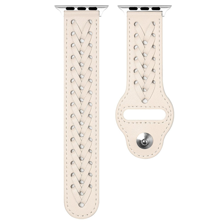 Meget smuk Apple Watch Series 7 45mm Kunstlæder Rem - Brun#serie_2