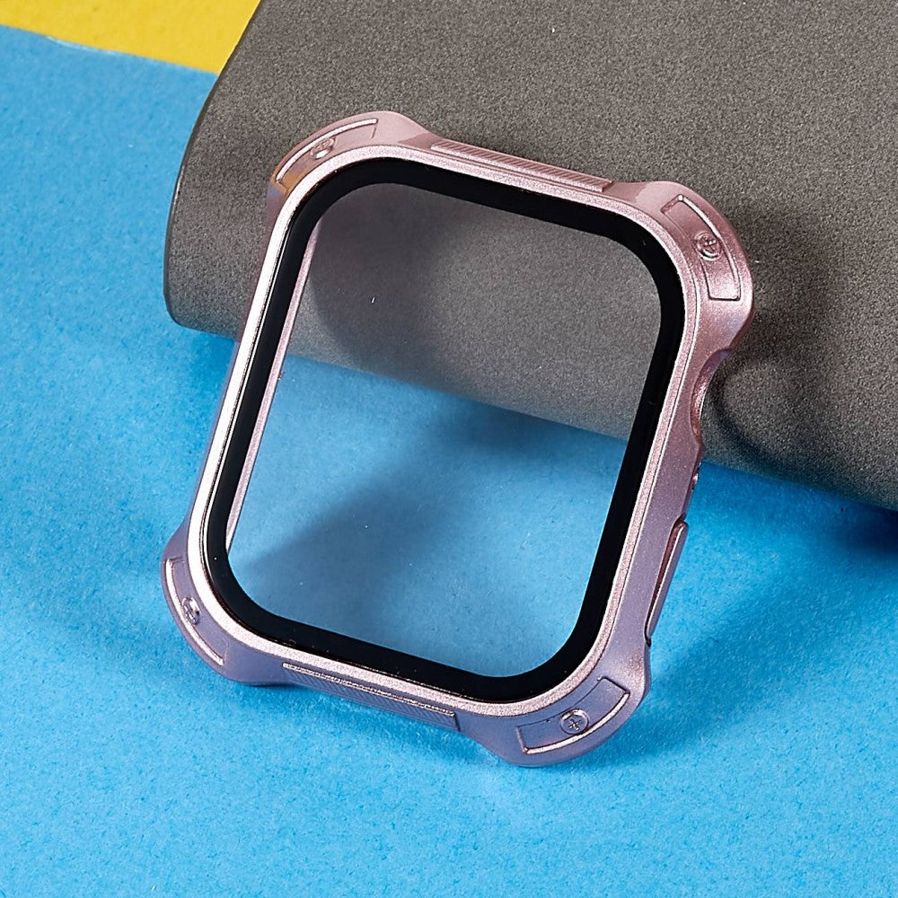 Super Fed Apple Watch Series 7 45mm Cover med Skærmbeskytter i Plastik og Hærdet Glas - Pink#serie_4