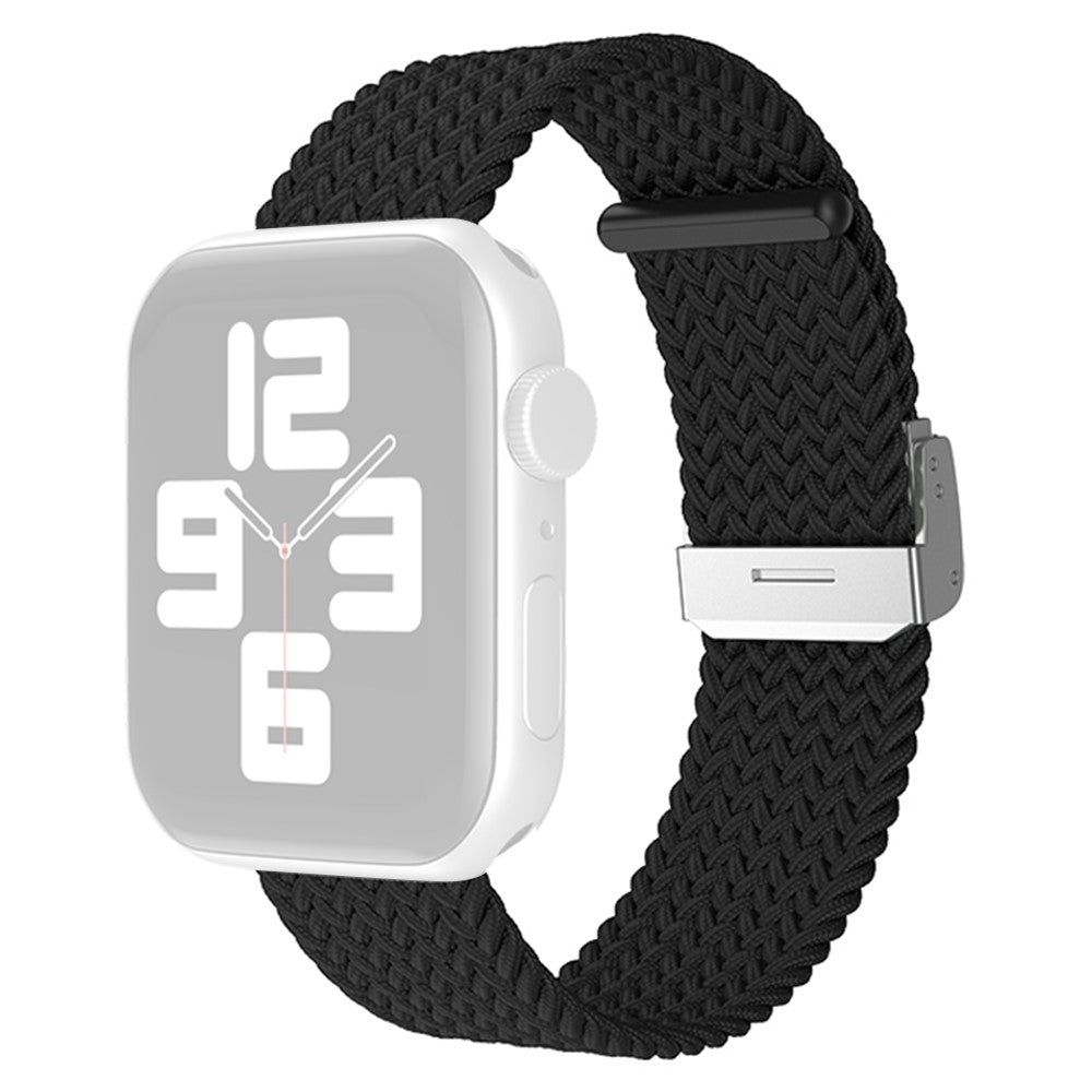 Rigtigt slidstรฆrk Apple Watch Series 7 45mm Nylon Rem - Sort#serie_1