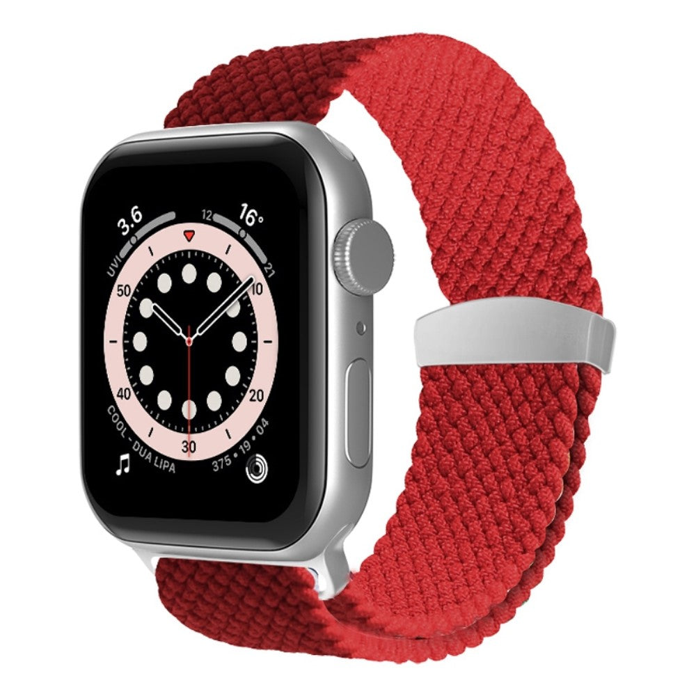 Helt vildt komfortabel Apple Watch Series 7 45mm Stof Urrem - Rød#serie_7