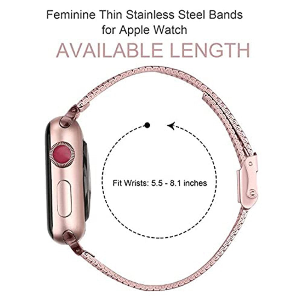 Helt vildt smuk Apple Watch Series 7 45mm Metal Urrem - Guld#serie_2