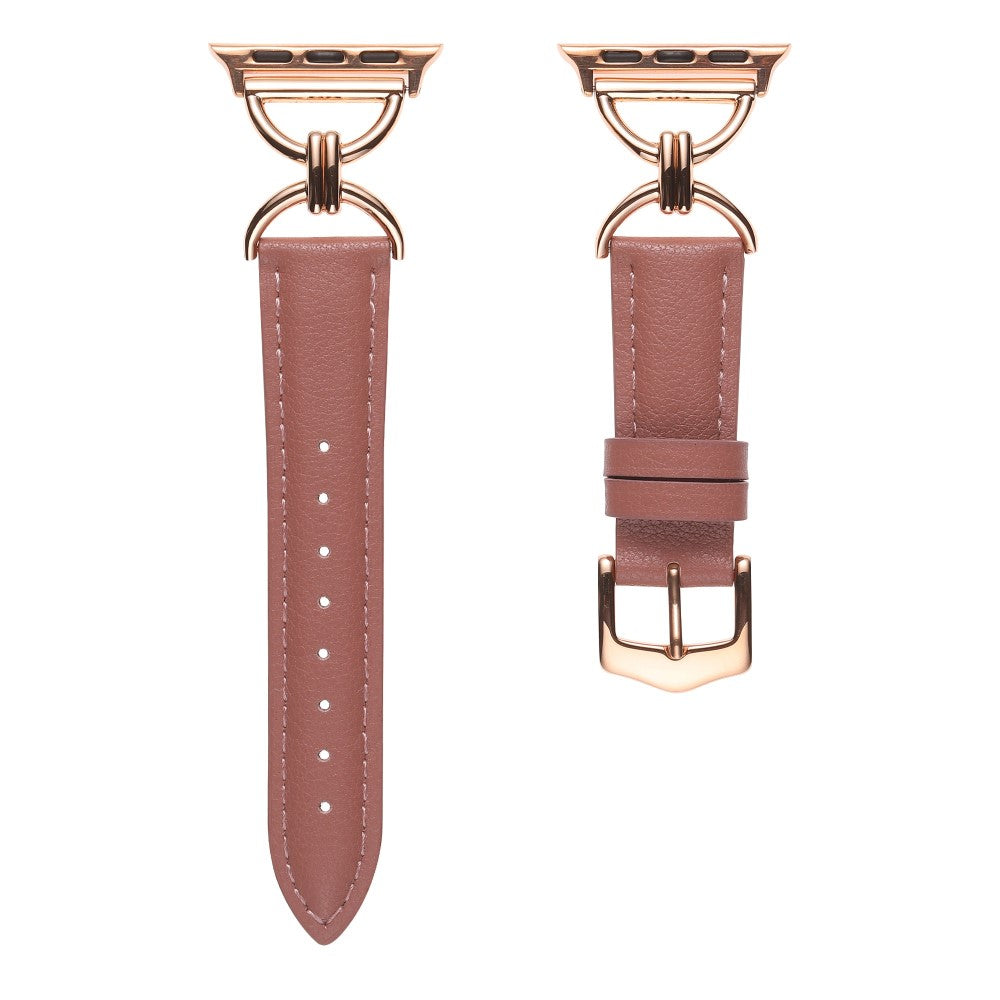 Vildt fint Apple Watch Series 7 45mm Ægte læder Urrem - Pink#serie_2