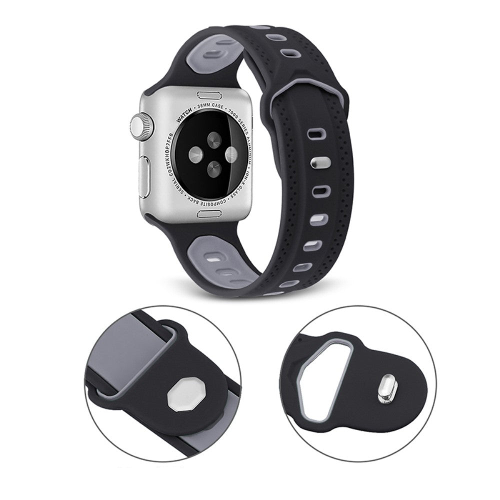 Elegant Apple Watch Series 7 45mm Silikone Urrem - Sølv#serie_4