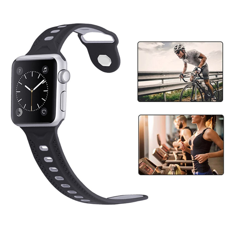 Elegant Apple Watch Series 7 45mm Silikone Urrem - Sølv#serie_5