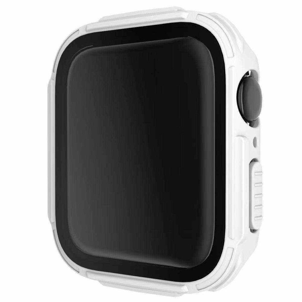 Rigtigt Fint Apple Watch Series 7 45mm Cover med Skærmbeskytter i Plastik og Hærdet Glas - Hvid#serie_2