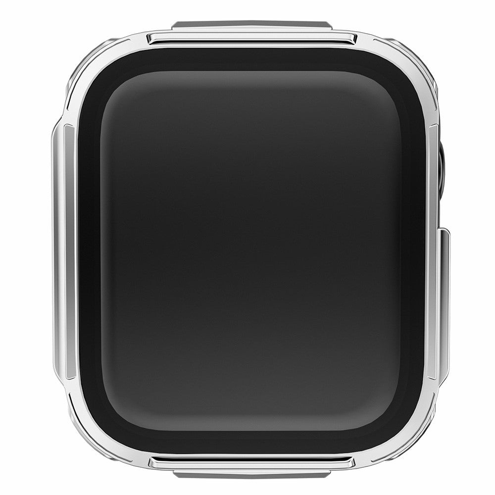 Rigtigt Fint Apple Watch Series 7 45mm Cover med Skærmbeskytter i Plastik og Hærdet Glas - Sølv#serie_7