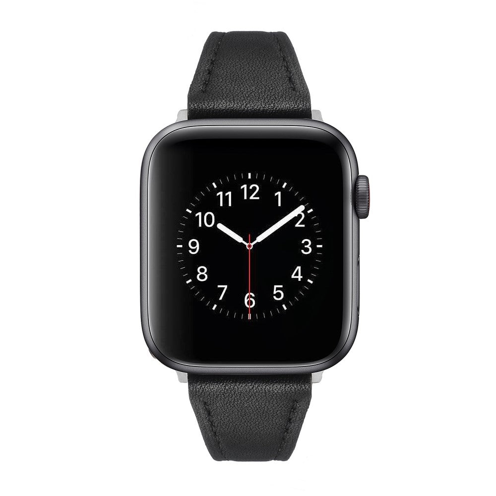 Flot Universal Apple Ægte læder Urrem - Sort#serie_1