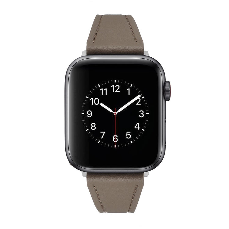 Flot Universal Apple Ægte læder Urrem - Sølv#serie_2