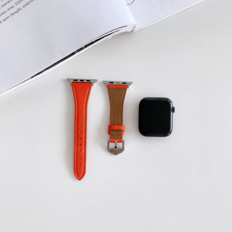 Flot Universal Apple Ægte læder Urrem - Sølv#serie_2