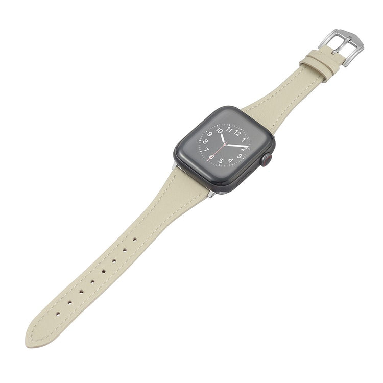 Flot Universal Apple Ægte læder Urrem - Beige#serie_4
