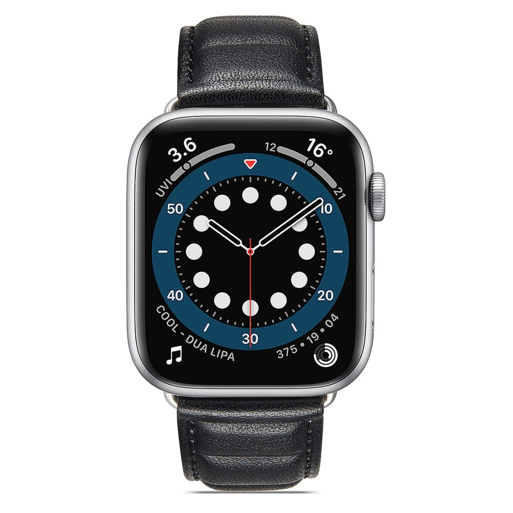 Meget cool Universal Apple Ægte læder Urrem - Sort#serie_4