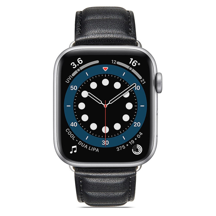 Meget cool Universal Apple Ægte læder Urrem - Sort#serie_4