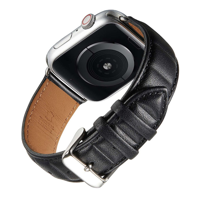 Meget cool Universal Apple Ægte læder Urrem - Sort#serie_4