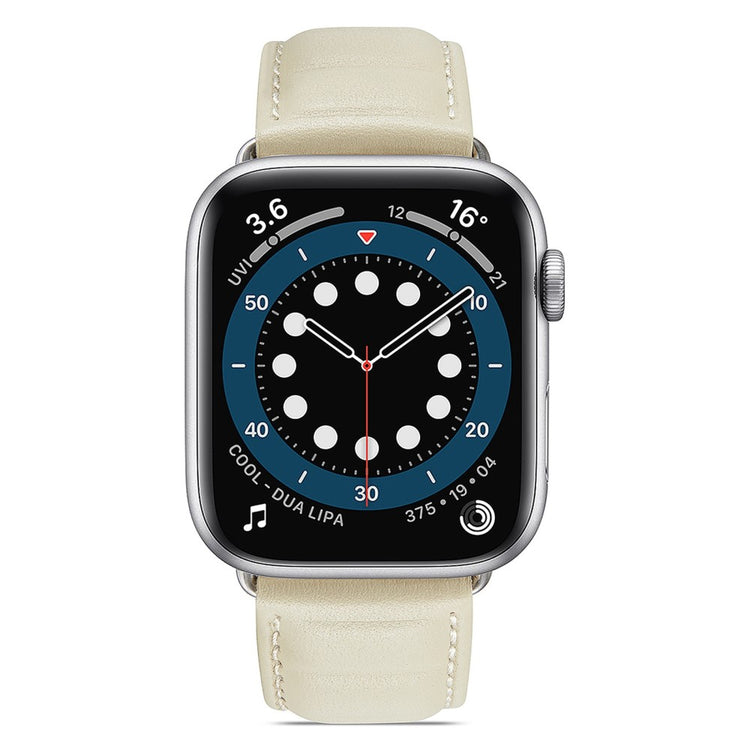 Meget cool Universal Apple Ægte læder Urrem - Beige#serie_6