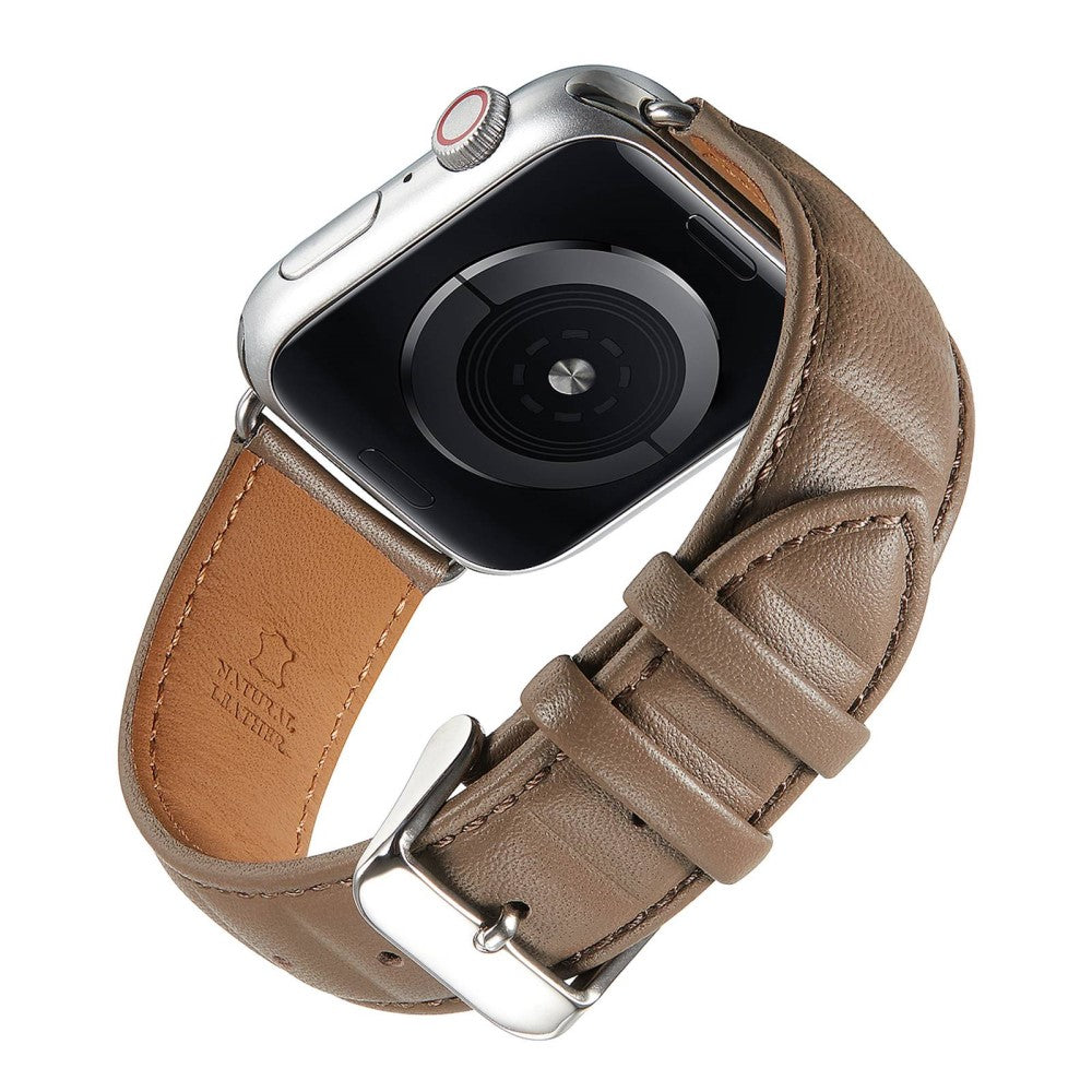 Meget cool Universal Apple Ægte læder Urrem - Sølv#serie_7