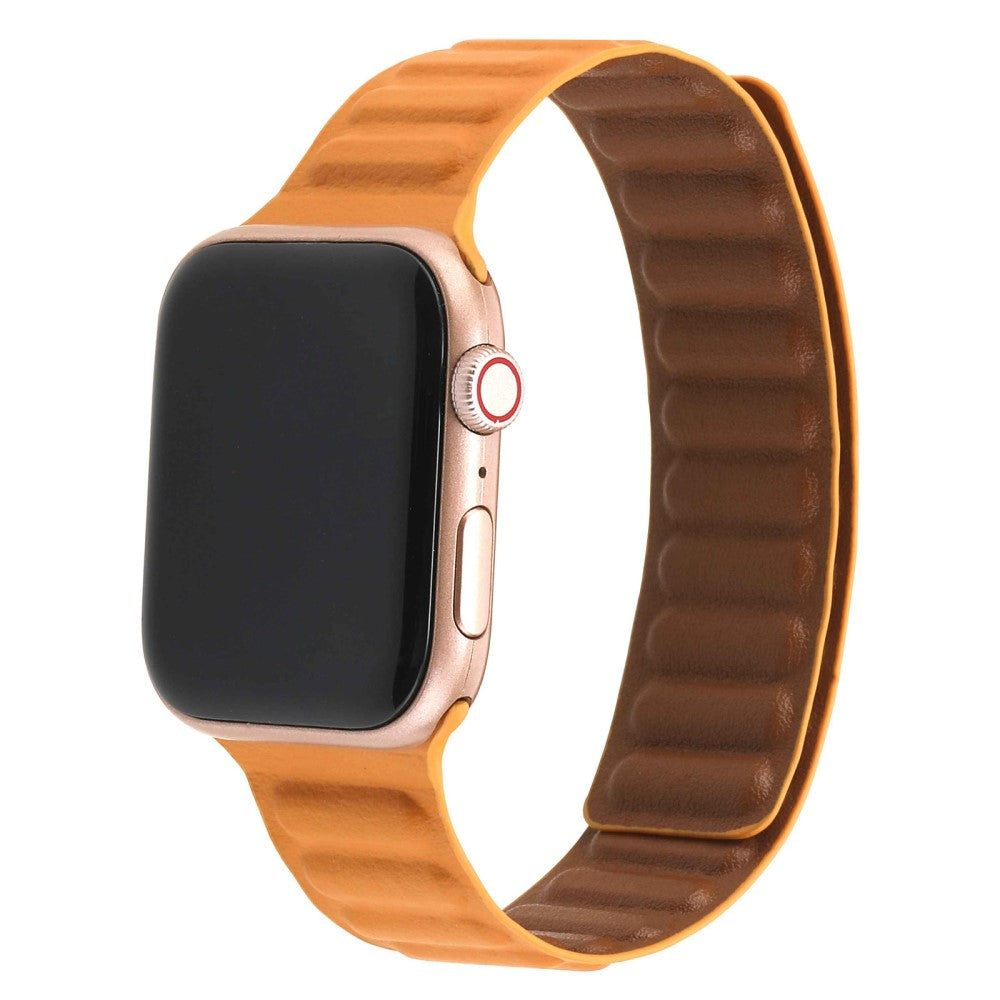 Rigtigt rart Universal Apple Ægte læder Urrem - Orange#serie_13