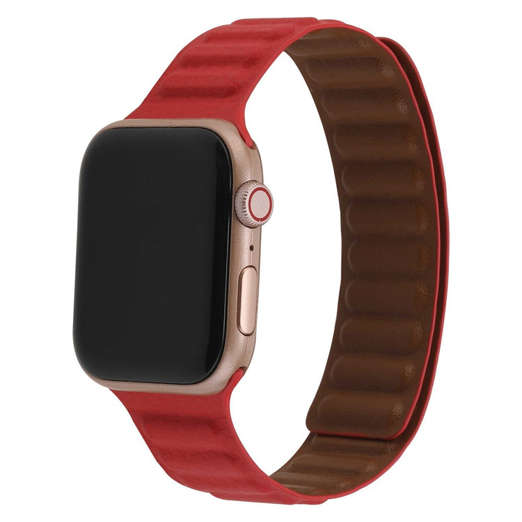 Rigtigt rart Universal Apple Ægte læder Urrem - Rød#serie_5