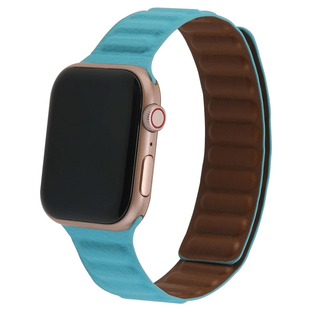 Rigtigt rart Universal Apple Ægte læder Urrem - Blå#serie_7