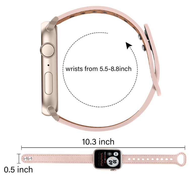 Rigtigt smuk Universal Apple Ægte læder Urrem - Pink#serie_6