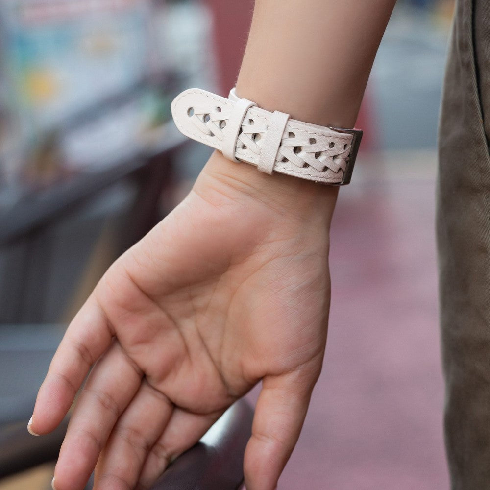 Meget hårdfør Universal Apple Ægte læder Urrem - Hvid#serie_6