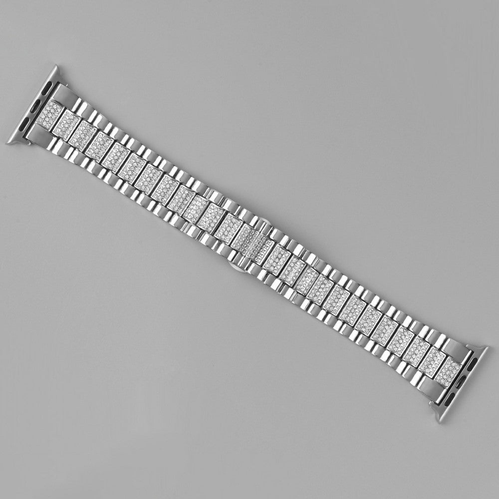 Rigtigt kønt Universal Apple Metal og Rhinsten Rem - Sølv#serie_5