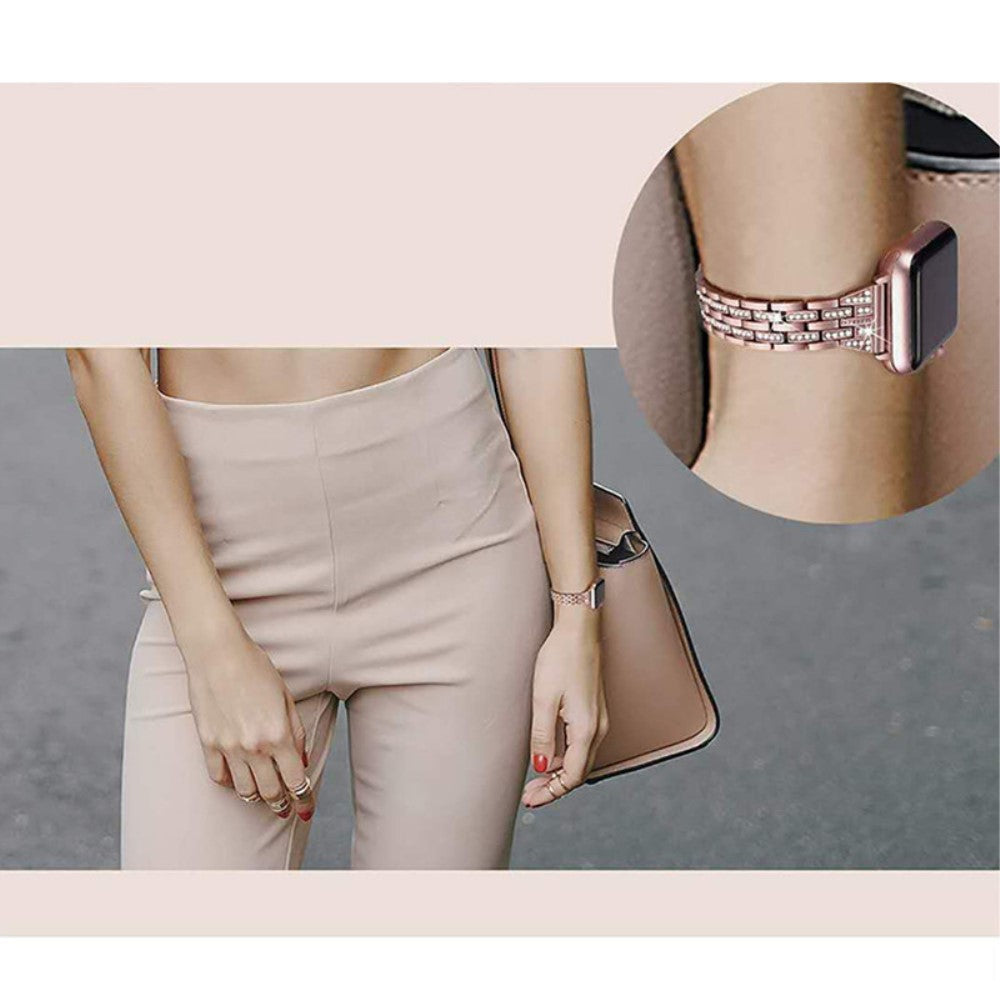 Helt vildt pænt Universal Apple Metal og Rhinsten Rem - Pink#serie_2