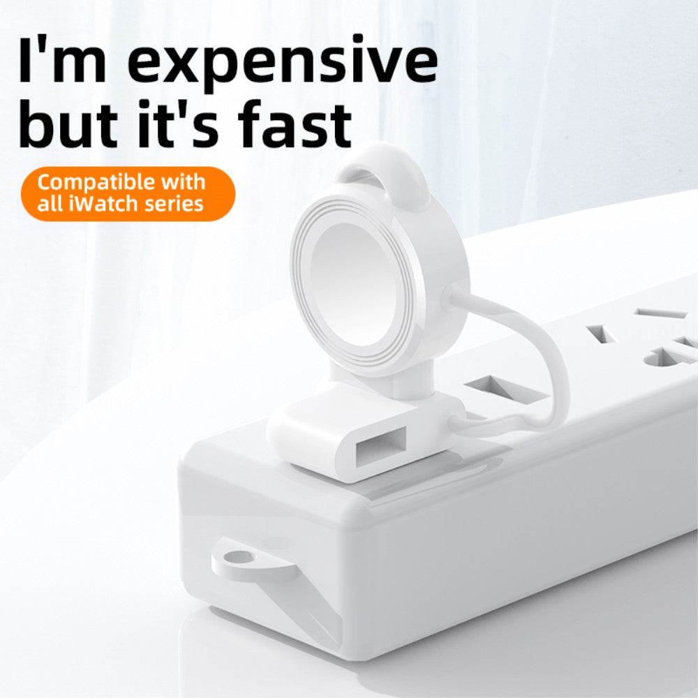 1m Silikone Universal Apple Trådløs   USB Ladestation - Hvid#serie_366