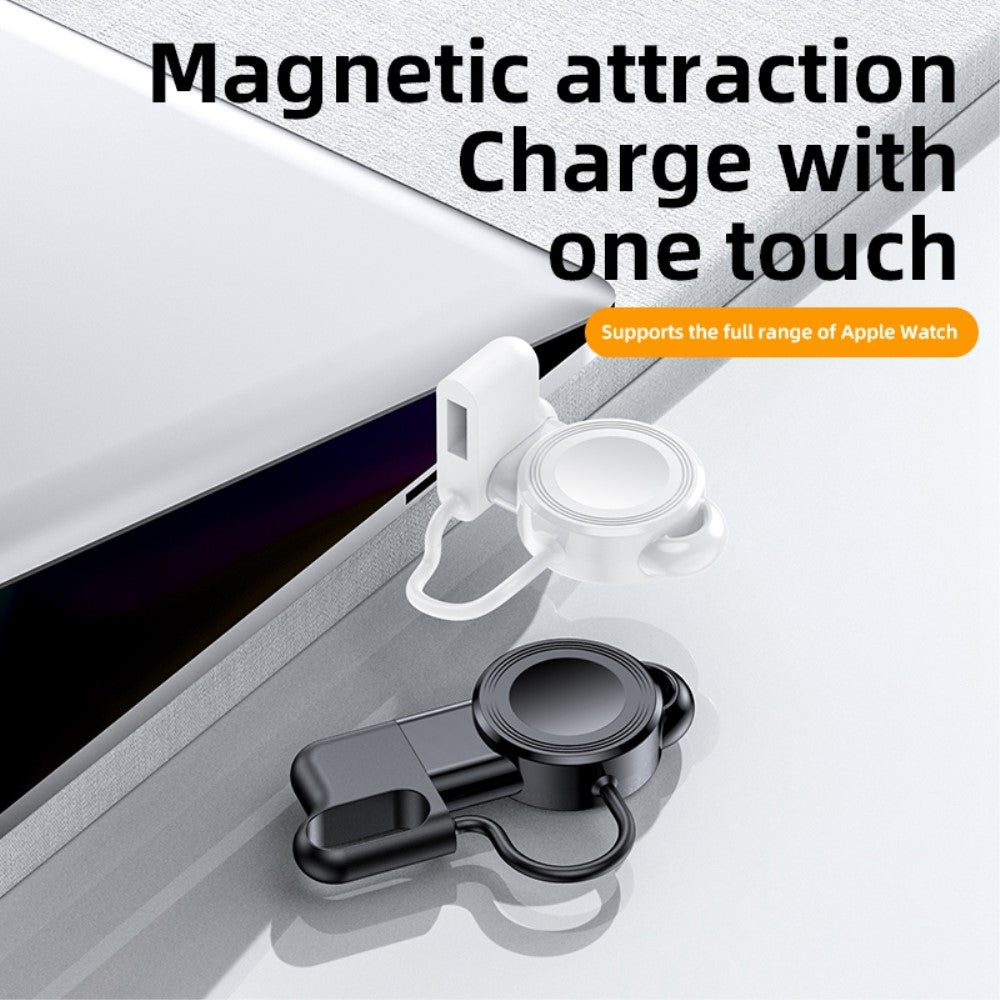 1m Silikone Universal Apple Trådløs   USB Ladestation - Hvid#serie_366