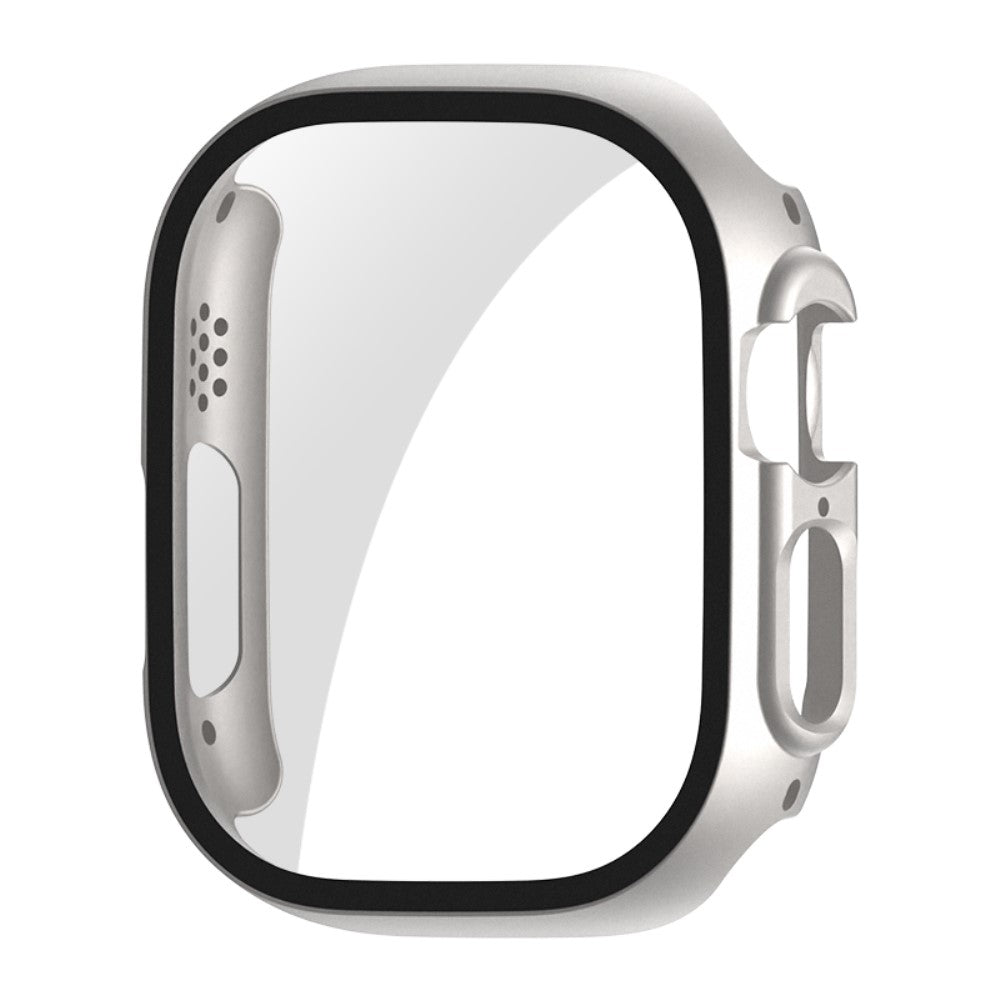 Mega Fed Apple Watch Ultra Cover med Skรฆrmbeskytter i Plastik og Hรฆrdet Glas - Sรธlv#serie_1